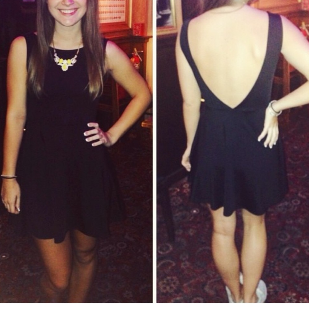 Black Skater Dress Low Back